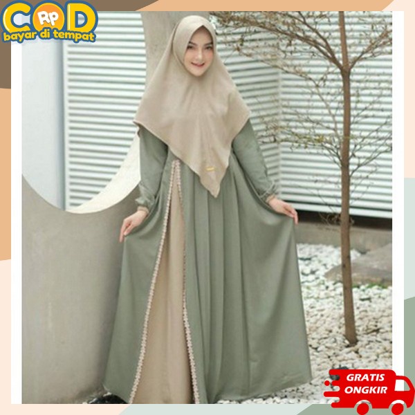 Baju Muslim Wanita Lebaran Terbaru 2024 Gamia Plus Jilbab Satu Set Baju Dan Krudung Wamita Murah Set