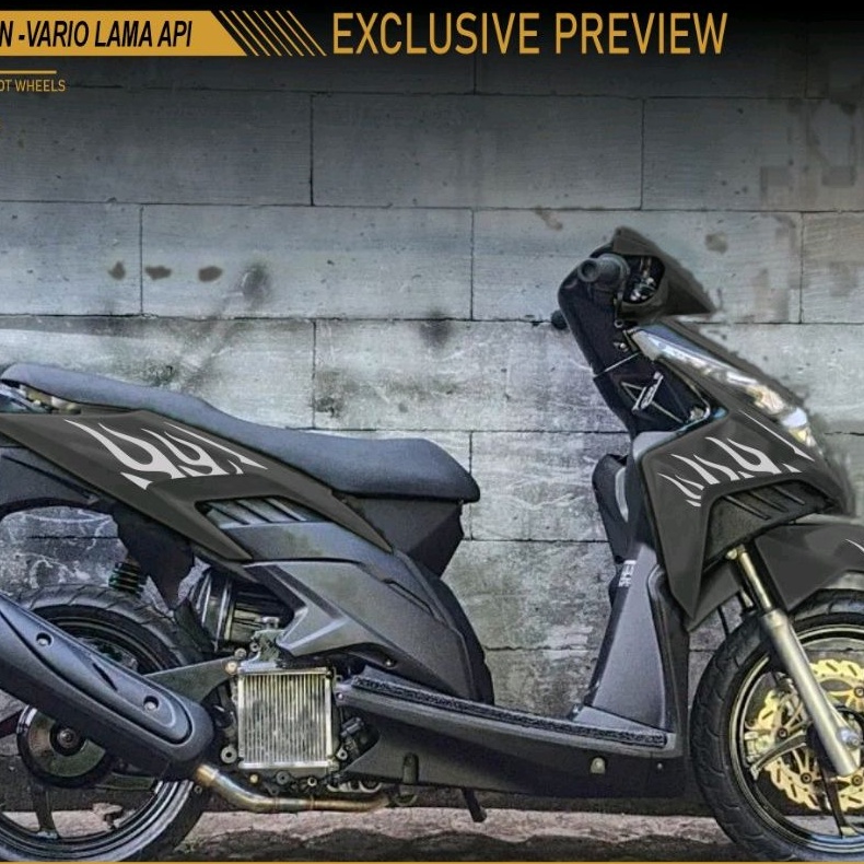 VRV13 CUTTING STICKER STRIPING VARIASI VARIO TECHNO 110 KARBU STRIPING VARTECH API HOT WHEELS COPY T