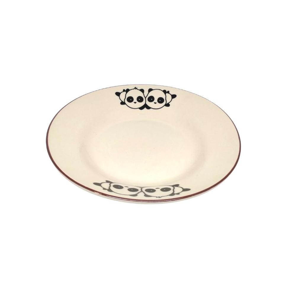 Kedaung Piring / Plate Stoneware Panda 8"