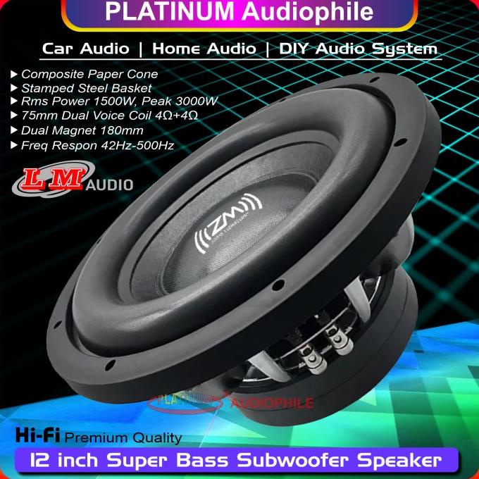 Speaker Subwoofer 12 inch 12" Double Magnet Super Bass Hifi Premium