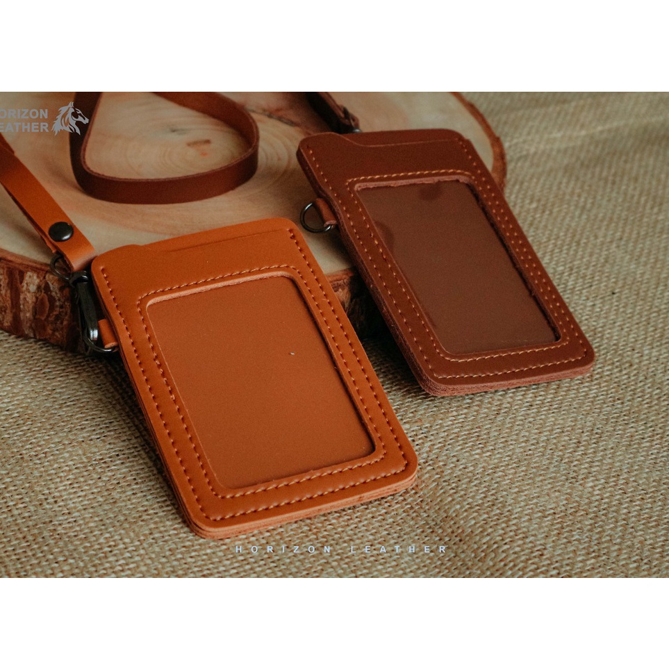 

BVSL9956 Name Tag Kulit Id Card holder kulit Lanyard Kulit 2 Slot