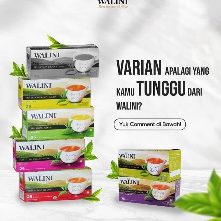 

WFDN3241 (COD )NEW_PRODUCT TEH CELUP WALINI 25s, LECI, GREEN TEA, LEMON TEA, JASMINE TEA, BLACKCURRANT HALAL