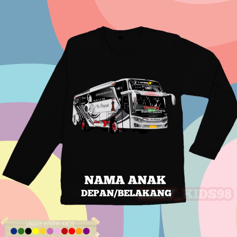 KAOS ANAK LENGAN PANJANG BUS MANIA BUS HARYANTO JET BUS 3 TERBARU BAHAN PREMIUM FREE NAMA