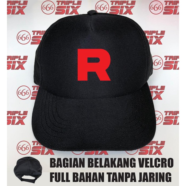 Topi Topi Full Bahan pokemon team Rocket(I5H3) Topi Distro Pria Original Terbaru Bermerek REAL PICT 