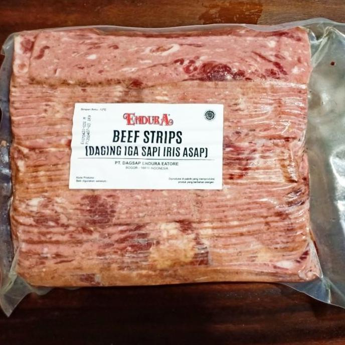 

Ready Stok Beef Strips Bacon Endura 1 Kg - Daging Iga Sapi Iris Asap Bronisshop