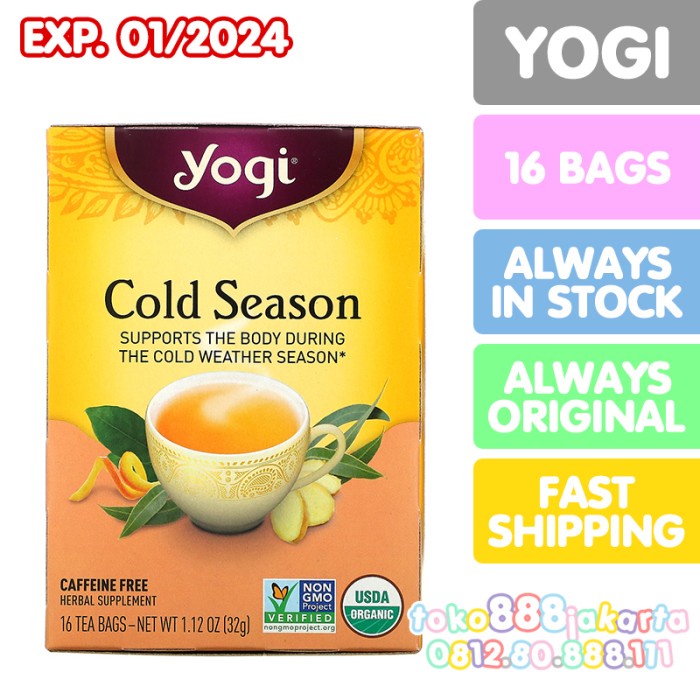 

YOGI TEA COLD SEASON CAFFEINE FREE TEH HERBAL ORGANIK