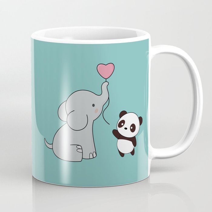 Mug Kopi Gajah dan Panda Lucu Kawaii