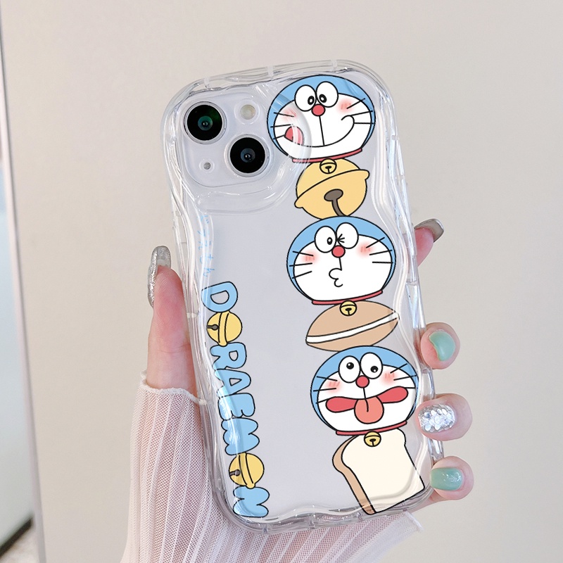 Casing Ponsel untuk VIVO Y20 Y20i Y20s Y12s Y20 2021 Y11s Y12A Y20T Y20S M Y20S D Case sisi kanan Doraemon HP sampul pelindung penuh casing ponsel batas gelombang softcase transparan pola bel kecil kesing