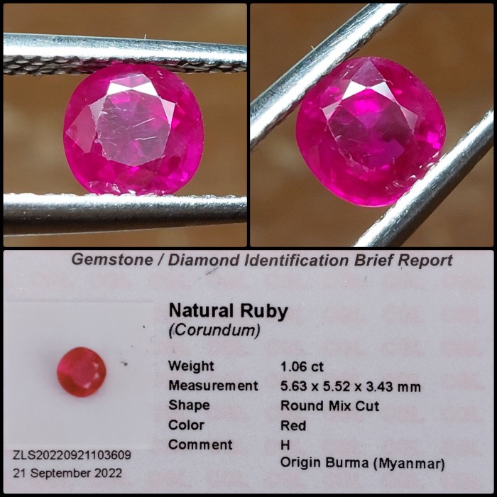 Batu Ruby Burma Natural Red Rubi Myanmar Batu Permata Mulia Asli Ori