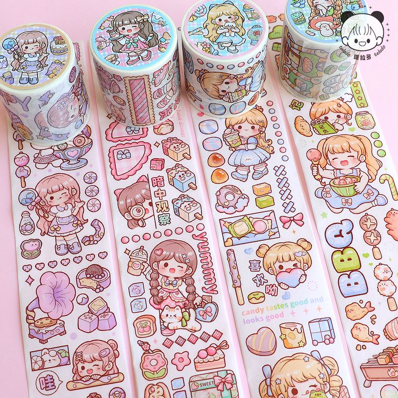 

50cm Stiker Washitape Telado Snack food