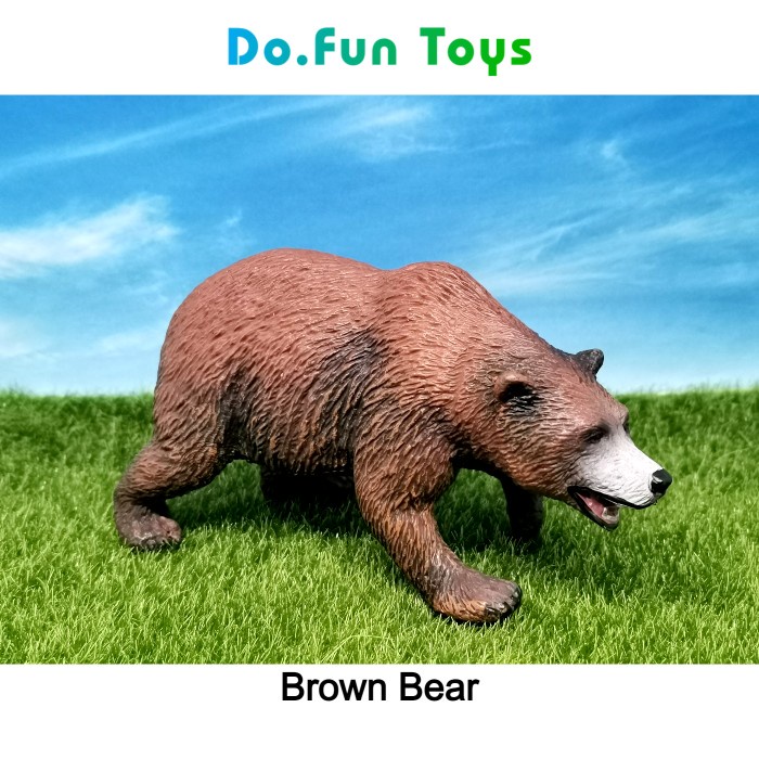 Brown Bear Animal Figure/ Miniatur Mainan Binatang Beruang Cokelat Ready