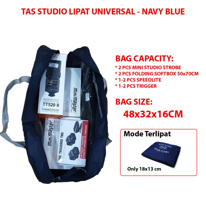 TAS LAMPU STUDIO UNIVERSAL MODEL LIPAT - TAS GODOX YONGNUO TRONIC