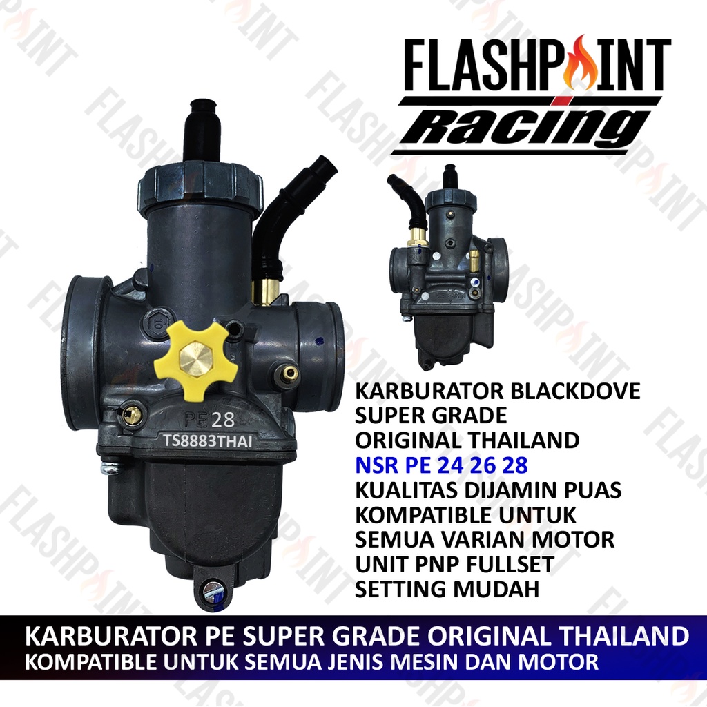 (BISA COD) KARBURATOR PE PNP NSR PE 24 26 28 BLACKDOVE DOVE HITAM BLACK CRYPTON KARBU PE24 PE26 PE28