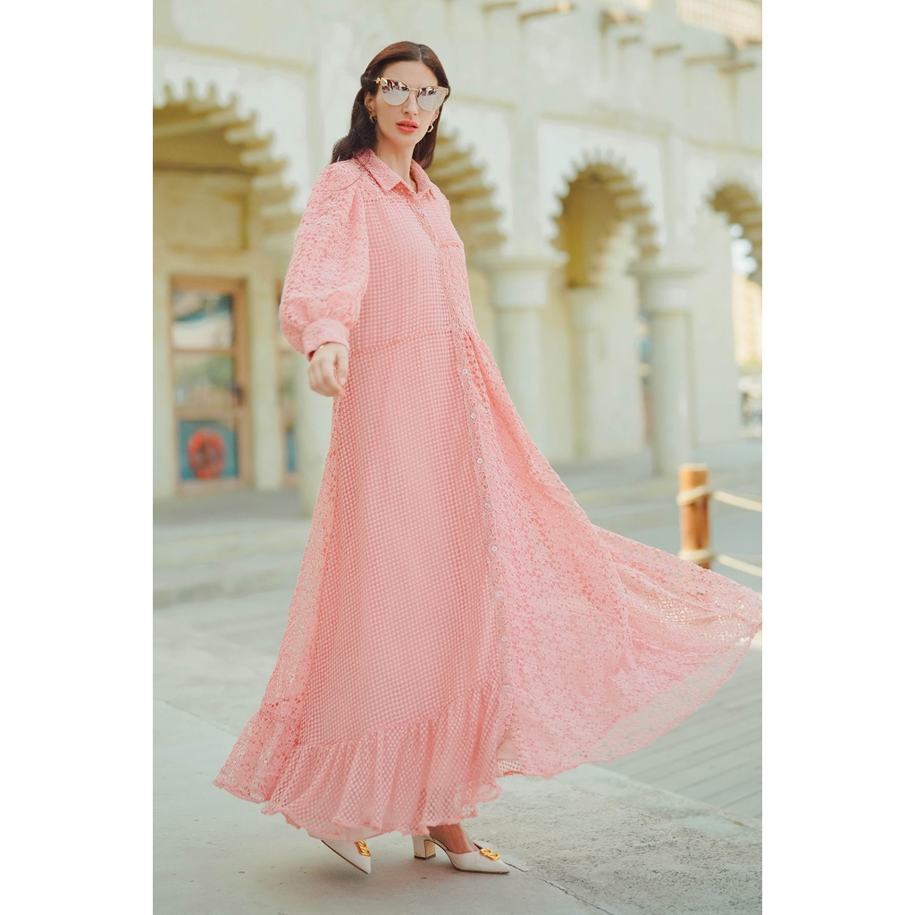 Benang Jarum - Sandrina Maxi Dress - Pink