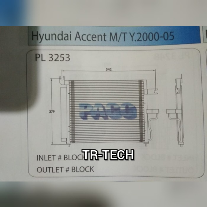 Condensor Hyundai accent manual 2000 - 2005 / kondensor accent PACO star