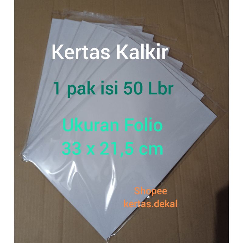 

Kertas Kalkir Ukuran Folio 1 Pak Isi 50 Lembar, 80 Gram, Tracing R Art Gambar Arsitek Sipil Bukan