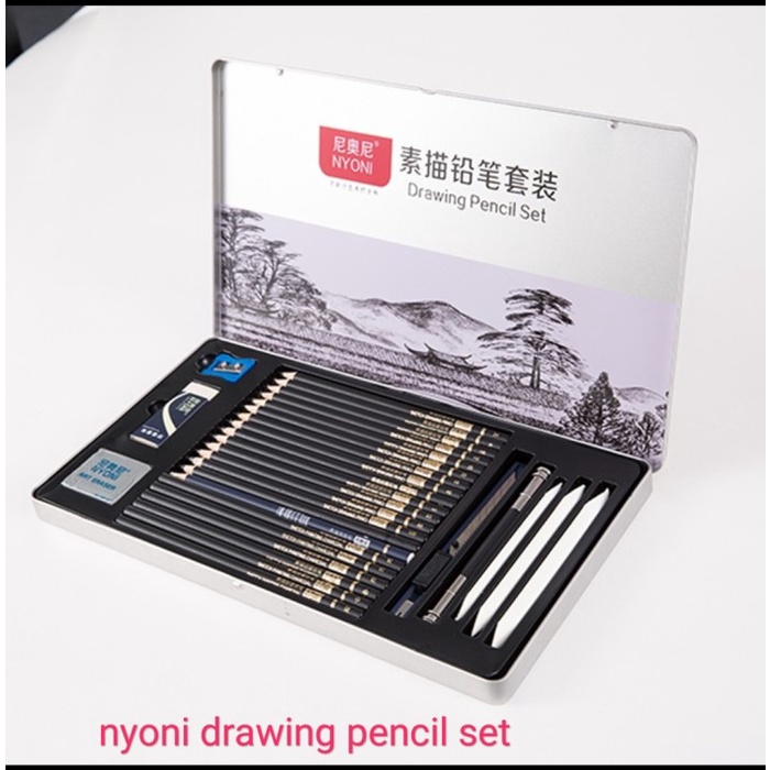 

Drawing Pencil Set Nyoni Kumplit Tin Case Terbaru