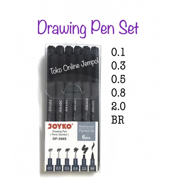 

Drawing Pen Set Isi 6 Spidol Brush Dp-298S Joyko Calligraph Atk1130Jy Terbaru