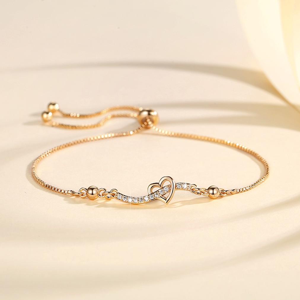 Best Seller Lanme Jewelry Gelang Serut Titanium Fashion Korea Gelang Hati Lapis Emas  Titanium Wanit