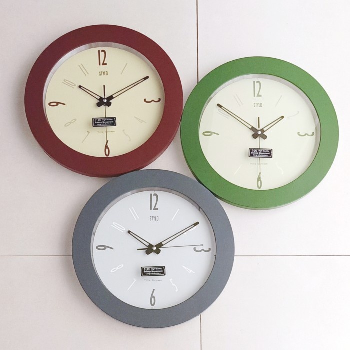 Konfli Jam Dinding Stylo Sweep Warna Natural 33 Cm - 3252T-6
