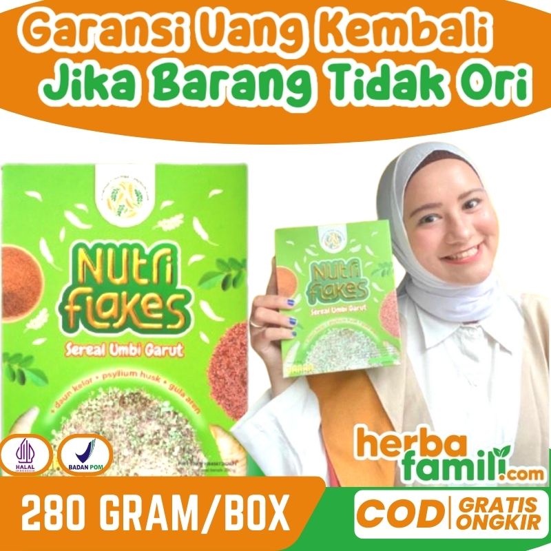 

NUTRIFLAKES SEREAL UMBI GARUT | Sereal Herbal 100% Original Bantu Atasi Masalah Lambung Bisa Untuk Diet Sehat Nutri Flakes