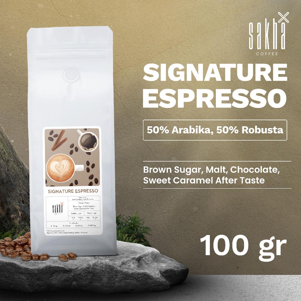 

| kopi espresso blend signature coffee roast beans 100g biji bubuk sakha coffe roastery