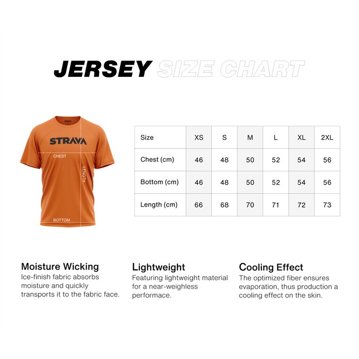 Strava Jersey Running Jersey Lari Kaos Running & Gym Dryfit - Orange