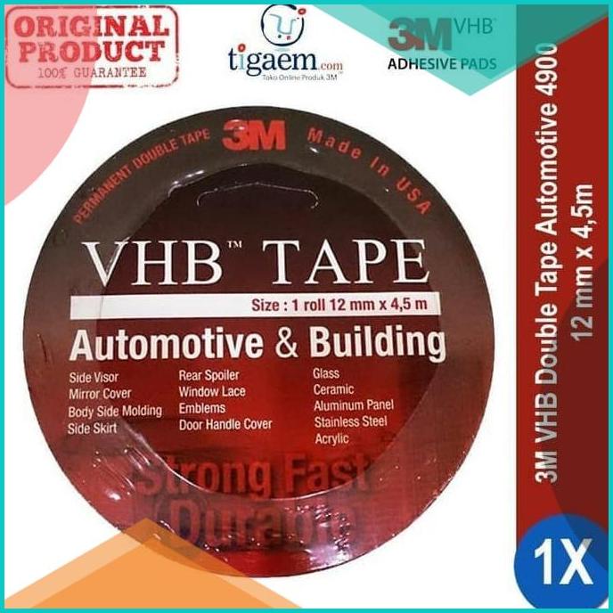 

3M VHB 12mm x 4.5m Double Tape Foam Merah Otomotif & Building ORI 20JVLZ3 last stok