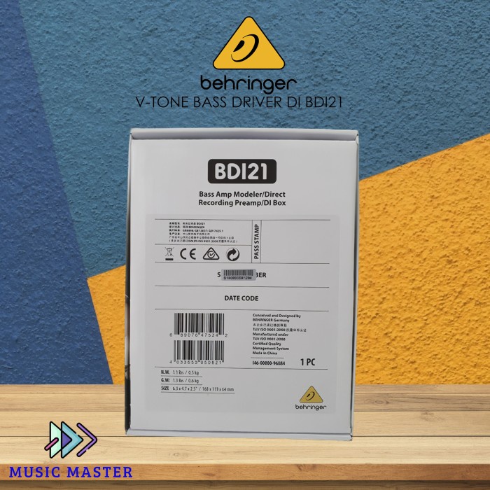 Behringer Bdi21 Bass Preamp Stompbox With Di Recording Out ORIGINAL