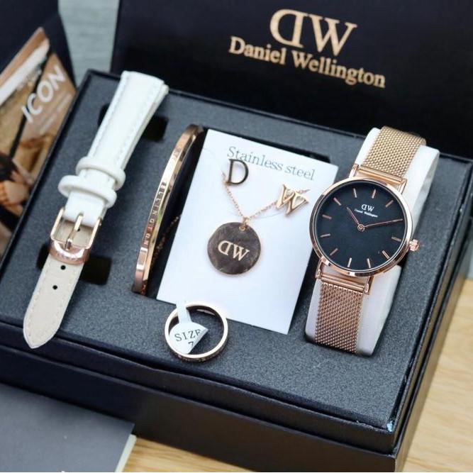 New Sale Jam Tangan Wanita Dw Paket Kado Ulang Tahun Plus Acc Free Tali Kulit Original