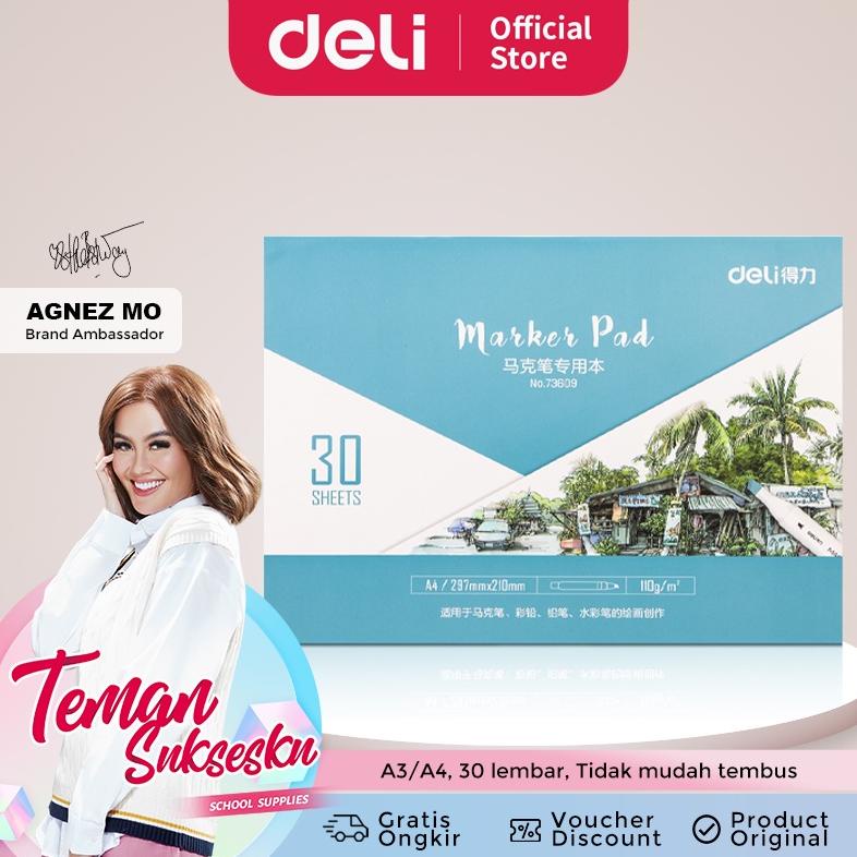 

Deli Marker Pad / Drawing Paper / Sketchbook Buku Gambar Untuk Spidol Warna 30 Lembar 73609 73610