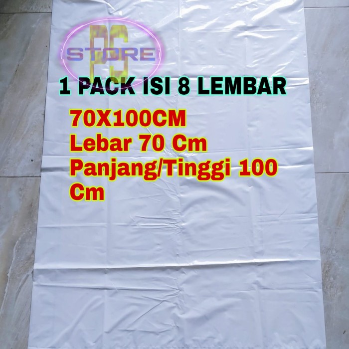 Ready stok Plastik PE Putih Susu 70x100 cm / Kantong Plastik Sampah Putih Susu