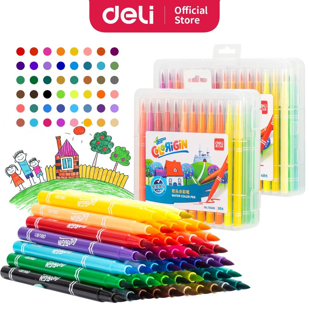 

Deli FeltPen Lembut, 36/48 Warna, Mudah Dibersihkan Dengan Air, Warna Terang 70686 70687