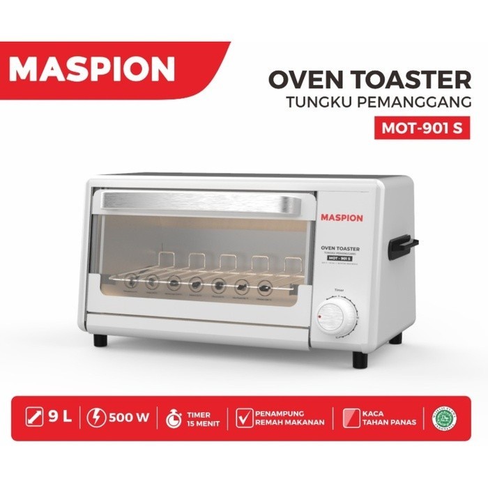 Electric Oven Toaster Listrik 9 Liter Low 500 Watt Maspion Mot 901S