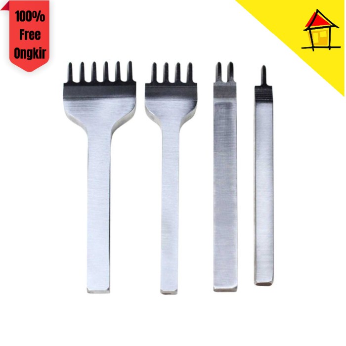 

ALAT DIY KULIT LEATHERCRAFT HOLE PUNCHES STITCHING TOOL 1+2+4+6 PRONG
