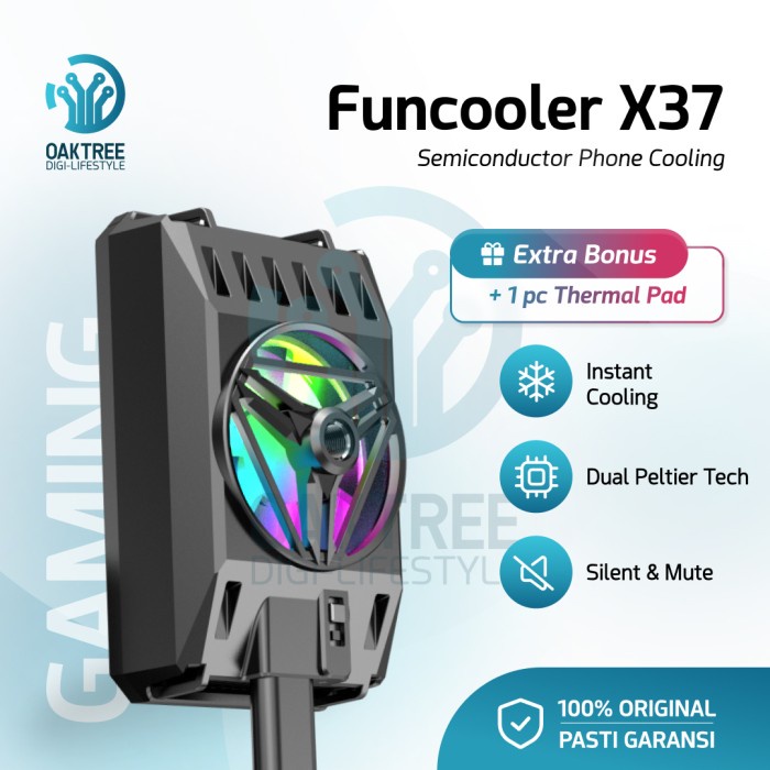 Hawas Funcooler X37 Fan Cooler Radiator Pendingin Hp Cooling Fan Gaming