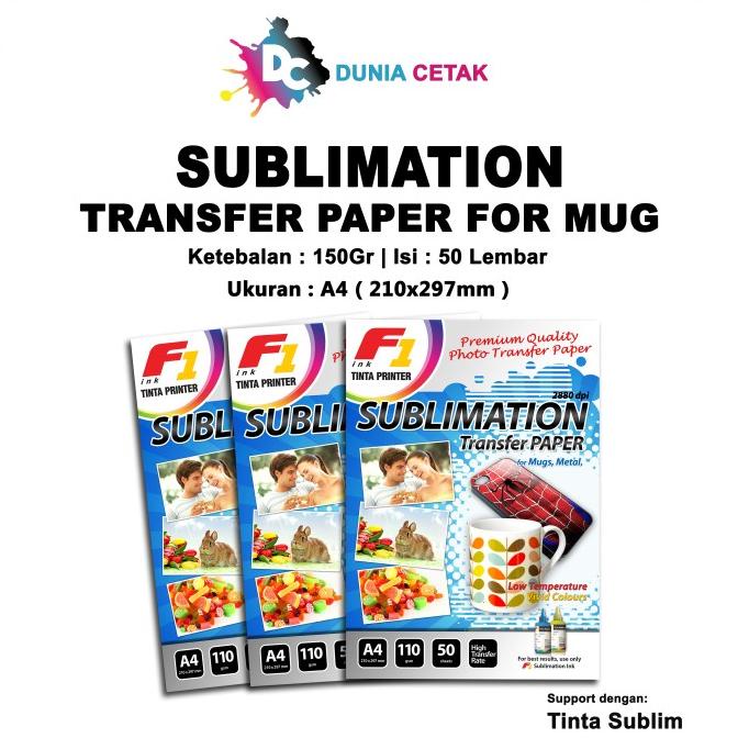 

Kertas Sublim / Sublimation Paper For Mug Ukuran A4 Isi 50 Lembar