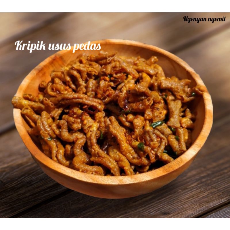 

Keripik Usus pedas daun jeruk 500Gram