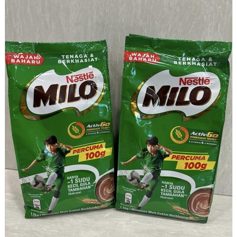 

Milo Nestle activ -go 1.1kg percuma 100gr bubuk malt coklat