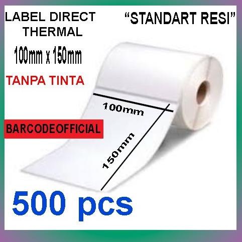 Label Barcode Thermal 100X150Mm Sticker Thermal 100X150Mm (500Pcs)