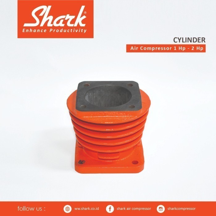 ✅Original Blok Seher 65Mm/ Cylinder Kompresor Angin Shark 1-2Hp Berkualitas