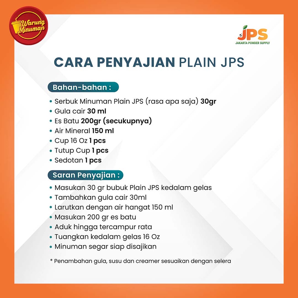 

Jps Plain Choco Caramel 1 Kg / Cokelat Karamel - Bubuk Numan Tanpa Gula / Powder Drink / Serbuk