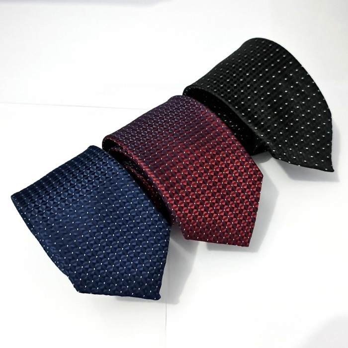 dasi Promo 3 pcs paket dasi pria slim 3inch - 2(I6V8) dasi kantor hitam dasi kantor merah bisa COD t