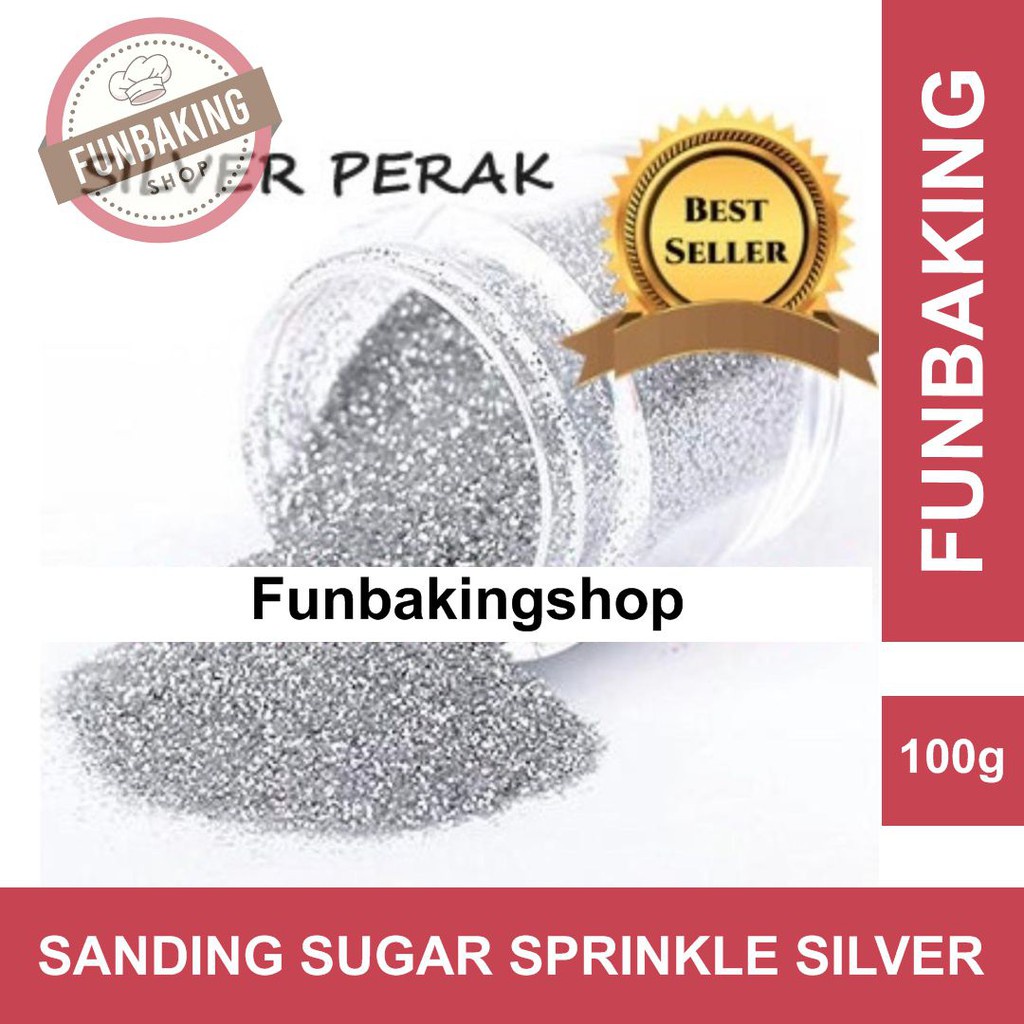 

Funbaking - Sanding Sugar Sier Perak 100Gr Sprinkles Edible Sprinkle Sier Perak