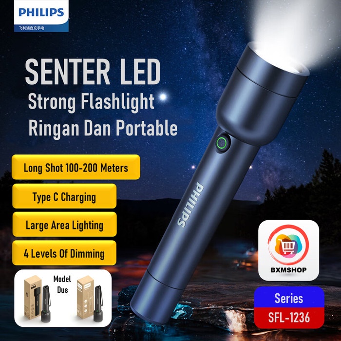 PHILIPS SENTER LED FLASHLIGHT / SENTER MINI LED SUPER TERANG TAHAN AIR