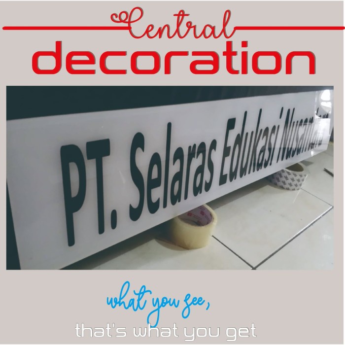 Promo Papan Nama Perusahaan, Toko Dan Kantor Plang Akrilik Tebal 3 Mm