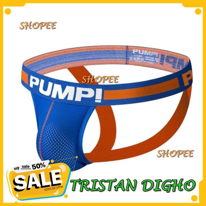 JOCKSTRAP  BIRU ORANGE, CELANA DALAM  PRIA SEXY PREMIUM / CD PRIA SEXY JOCKSTRAP JOCKSTRAP PUMP BIRU
