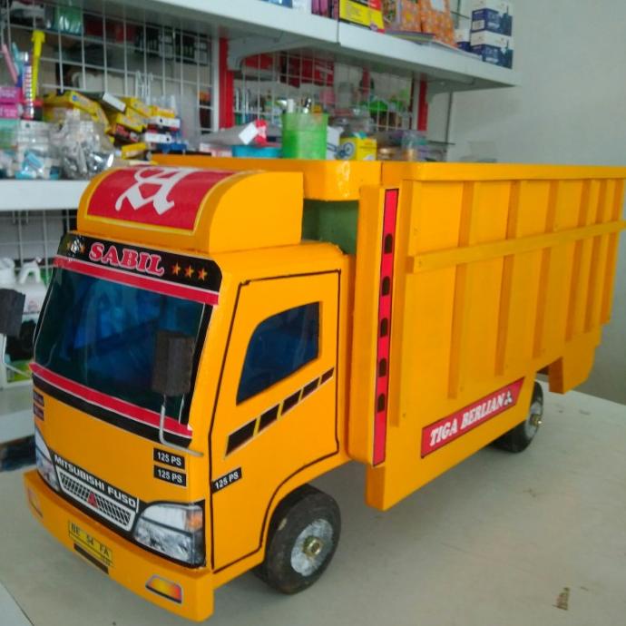 Best Sales Truk Oleng Kayu Truck Mainan Anak Mobil Mobilan Truk Oleng Miniatur Original