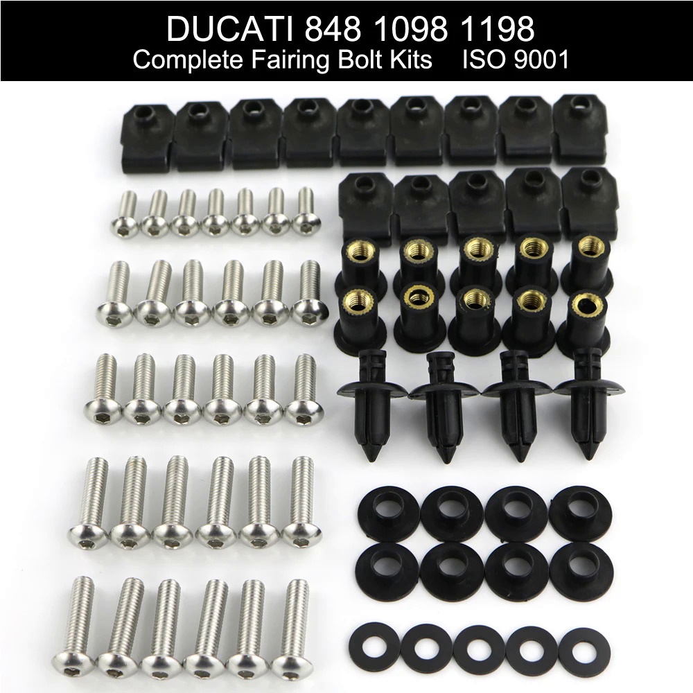 ❤Fit For Ducati 848 1098 1198 Motorcycle Complete Full Fairing Kit Fairing Bolts Kit Bodywork Speed 