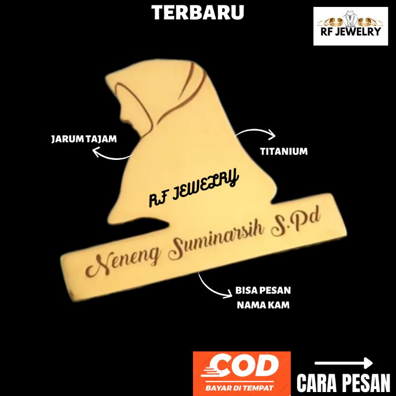 Bros Nama Bros custom logo lapis emas custom nama